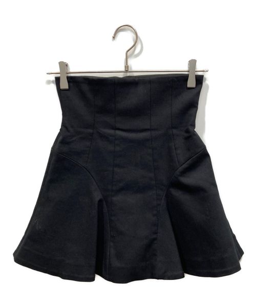 Snidel（スナイデル）Snidel (スナイデル) ヘムフレアスカショーパン ブラックの古着・服飾アイテム