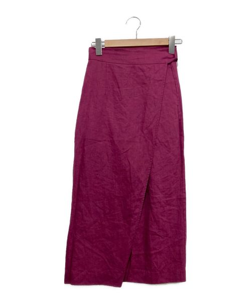 MYLAN（マイラン）MYLAN (マイラン) リネンラップスカート パープル サイズ:FREEの古着・服飾アイテム