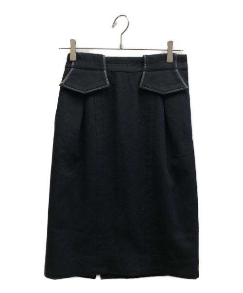 HERMES（エルメス）HERMES (エルメス) ウールスカート ブラック サイズ:40の古着・服飾アイテム