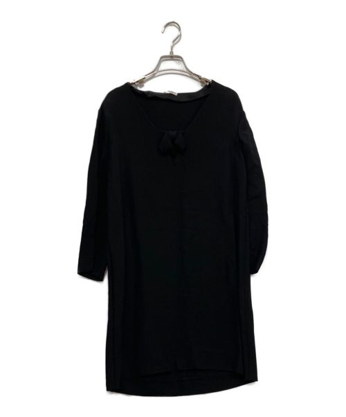 MIU MIU（ミュウミュウ）MIU MIU (ミュウミュウ) フロントリボンワンピース ブラック サイズ:38の古着・服飾アイテム