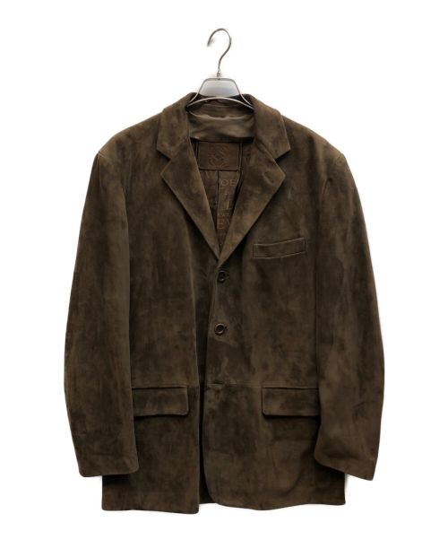 LOEWE（ロエベ）LOEWE (ロエベ) スウェードレザージャケット ブラウン サイズ:52の古着・服飾アイテム