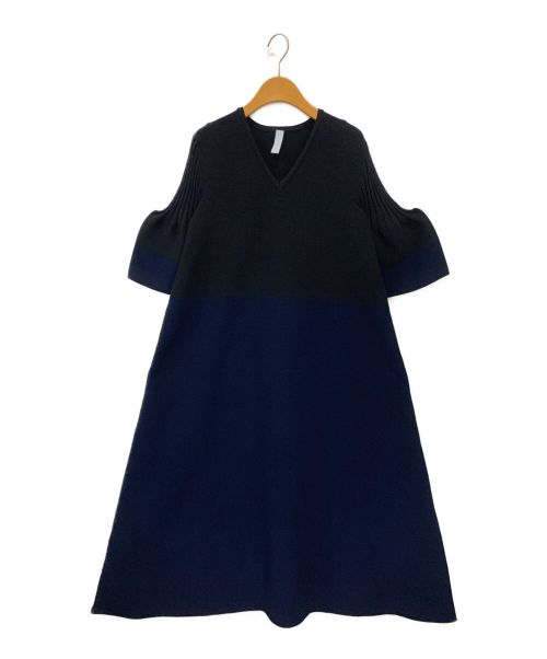 CFCL（シーエフシーエル）CFCL (シーエフシーエル) POTTERY SHORT BELL SLEEVE FLARE DRESS ネイビー サイズ:1の古着・服飾アイテム