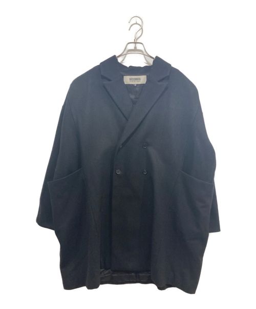 BASISBROEK（バージスブルック）BASISBROEK (バージスブルック) ダブルブレストオーバーサイズコート ブラック サイズ:2の古着・服飾アイテム