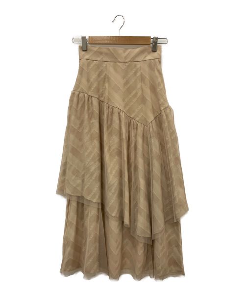 HER LIP TO（ハーリップトゥ）HER LIP TO (ハーリップトゥ) Asymmetric Plaid Tulle Skirt ベージュ サイズ:Sの古着・服飾アイテム
