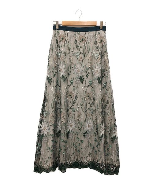 MURRAL（ミューラル）MURRAL (ミューラル) Everlasting embroidery lace skirt グリーン サイズ:2の古着・服飾アイテム