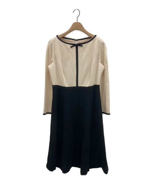 TOCCA（トッカ）TOCCA (トッカ) バイカラードレス ベージュ×ブラック サイズ:6の古着・服飾アイテム
