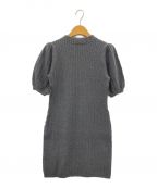 HER LIP TOハーリップトゥ）の古着「Puff Sleeve Cable Knit Dress」｜グレー