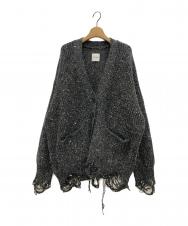NOUNLESS (ナウンレス) SHINY GRUNGE KNIT CARDIGAN グレー サイズ:2