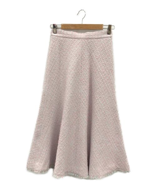 ANAYI（アナイ）ANAYI (アナイ) ファンシーツィードバイヤスフレア スカート ピンク サイズ:36の古着・服飾アイテム