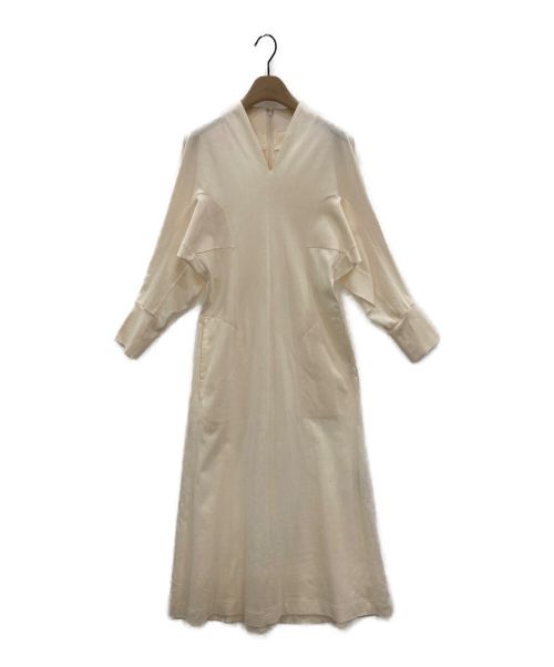 Mame Kurogouchi（マメクロゴウチ）Mame Kurogouchi (マメクロゴウチ) V-Neck Classic Cotton Dress アイボリー サイズ:1の古着・服飾アイテム