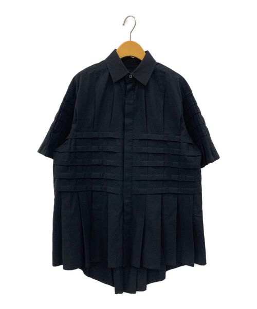 BELPER（ベルパー）BELPER (ベルパー) TUCKED COTTON TWILL SHIRT ブラック サイズ:Fの古着・服飾アイテム