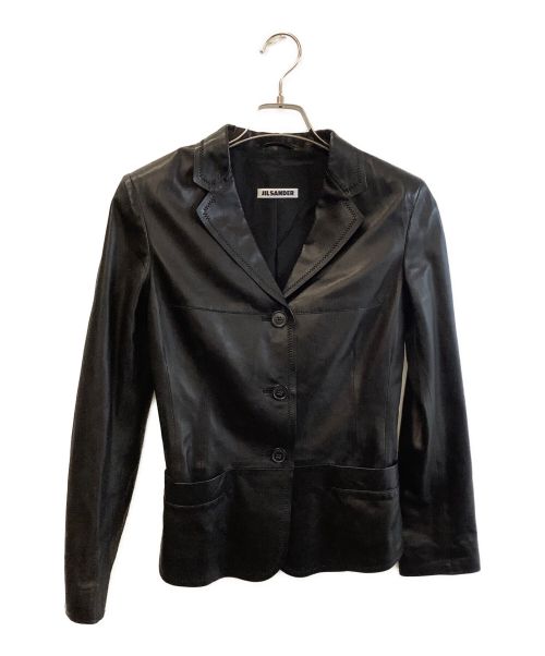 JIL SANDER（ジルサンダー）JIL SANDER (ジルサンダー) レザージャケット ブラック サイズ:36の古着・服飾アイテム