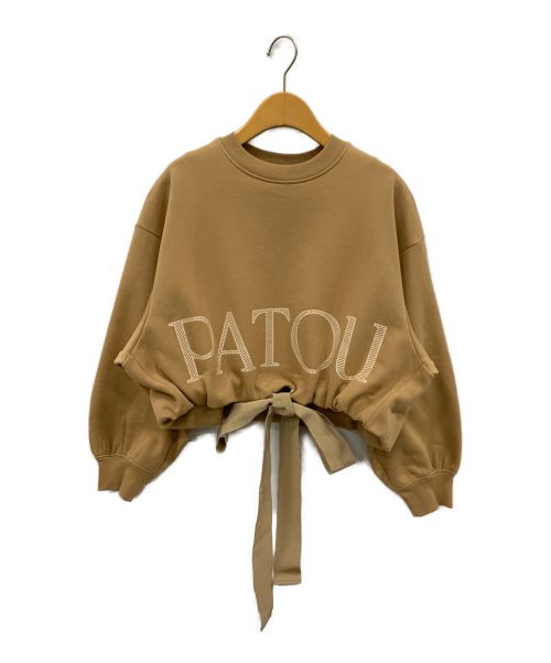 patou（パトゥ）patou (パトゥ) クロップド ドローストリング スウェットシャツ ベージュ サイズ:XSの古着・服飾アイテム