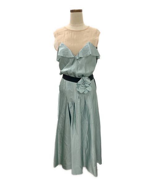 LANVIN（ライバン）LANVIN (ランバン) シルクドレス ライトブルー サイズ:34の古着・服飾アイテム