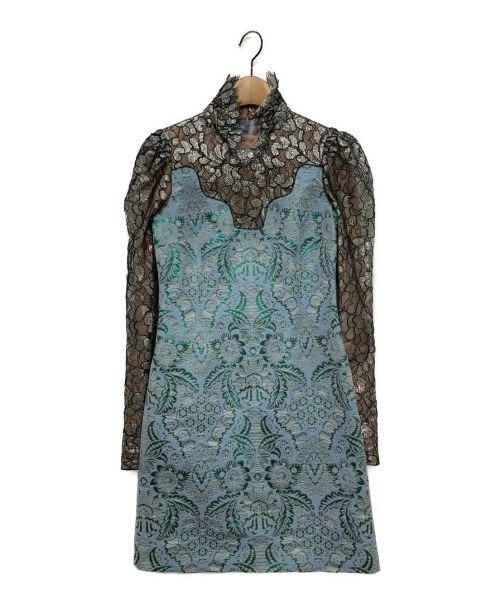 LANVIN（ライバン）LANVIN (ランバン) シルクドレス ライトブルー サイズ:36の古着・服飾アイテム