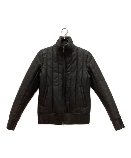 ripvanwinkle（リップヴァンウィンクル）ripvanwinkle (リップヴァンウィンクル) ラムレザー中綿ジャケット ブラック サイズ:4の古着・服飾アイテム
