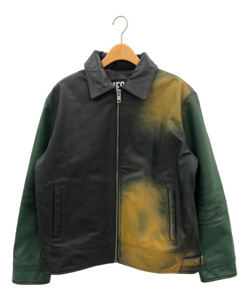 DIESEL（ディーゼル）DIESEL (ディーゼル) シングルライダースジャケット グリーン サイズ:Lの古着・服飾アイテム