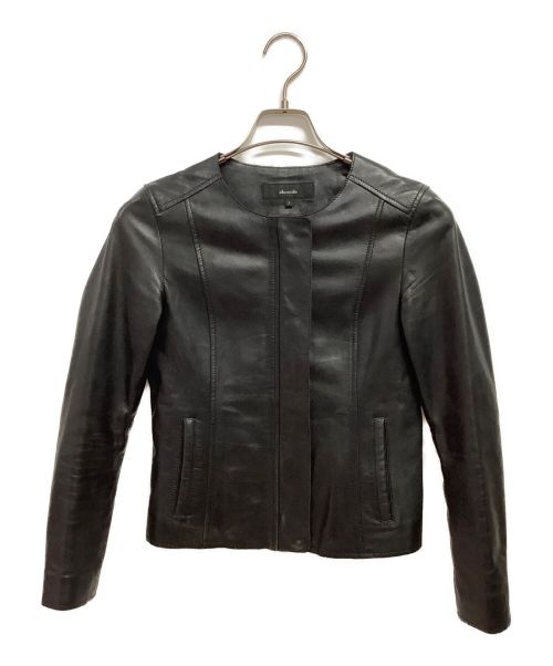allureville（アルアバイル）allureville (アルアバイル) ノーカラーレザージャケット ブラック サイズ:1の古着・服飾アイテム