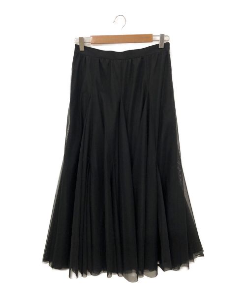 ANAYI（アナイ）ANAYI (アナイ) シャイニーチュールマチフレア スカート ブラック サイズ:40の古着・服飾アイテム