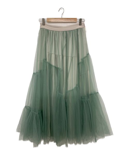 MURRAL（ミューラル）MURRAL (ミューラル) Leaf vein tulle skirt グリーン サイズ:2の古着・服飾アイテム