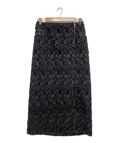 MURRAL（ミューラル）MURRAL (ミューラル) Ice flower embroidery skirt ブラック サイズ:2の古着・服飾アイテム