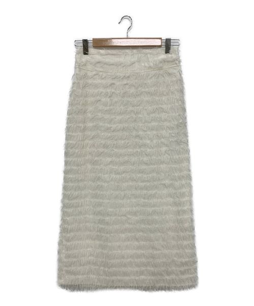 Gypsohila（ジプソフィア）Gypsohila (ジプソフィア) Feather Skirt ホワイト サイズ:38の古着・服飾アイテム