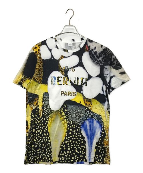 Berluti（ベルルッティ）Berluti (ベルルッティ) ロゴ入りブライアン・ロシュフォール Tシャツ ホワイト×イエロー サイズ:Mの古着・服飾アイテム