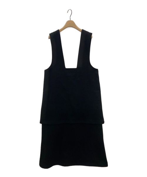 nagonstans（ナゴンスタンス）nagonstans (ナゴンスタンス) layered jumper-skirt ブラック サイズ:MEDIUMの古着・服飾アイテム