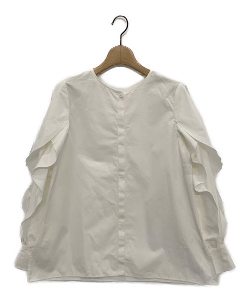 ANAYI（アナイ）ANAYI (アナイ) コンパクトコットンラッフルソデブラウス ホワイト サイズ:36の古着・服飾アイテム