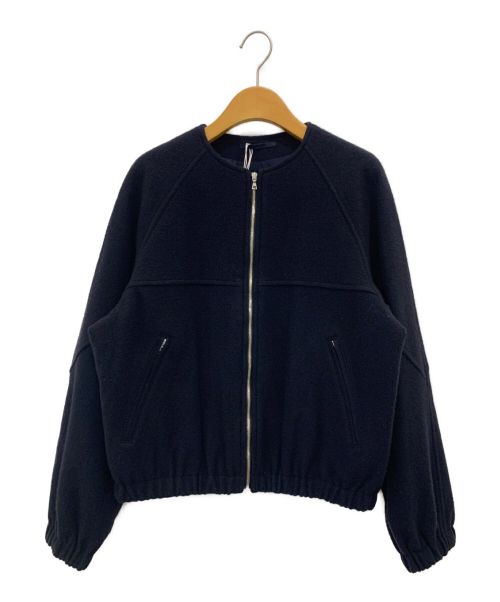 UNFIL（アンフィル）UNFIL (アンフィル) brushed light wool flannel zip front jacket ネイビー サイズ:1の古着・服飾アイテム