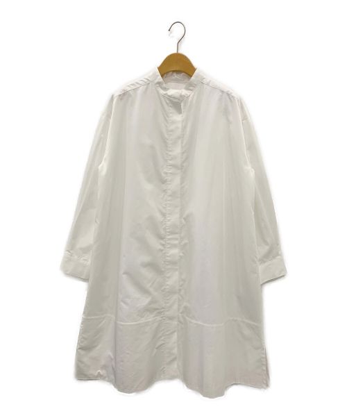 OBLI（オブリ）OBLI (オブリ) スタンドカラーシャツワンピース ホワイトの古着・服飾アイテム