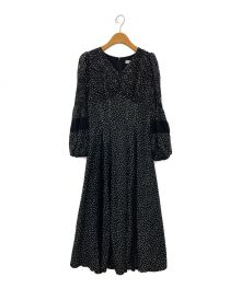 HER LIP TO（ハーリップトゥ）の古着「Lace-Trimmed Pin Dot Dress」｜ブラック
