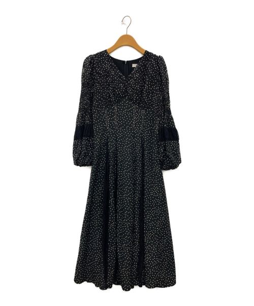 HER LIP TO（ハーリップトゥ）HER LIP TO (ハーリップトゥ) Lace-Trimmed Pin Dot Dress ブラック サイズ:Mの古着・服飾アイテム