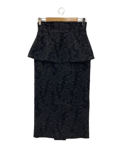 HER LIP TO（ハーリップトゥ）HER LIP TO (ハーリップトゥ) Floral Jacquard Peplum Skirt ブラック サイズ:Mの古着・服飾アイテム