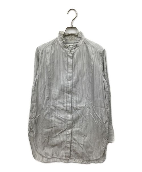 ebure（エブール）EBURE (エブール) ストライプシャツ ライトグレー サイズ:38の古着・服飾アイテム