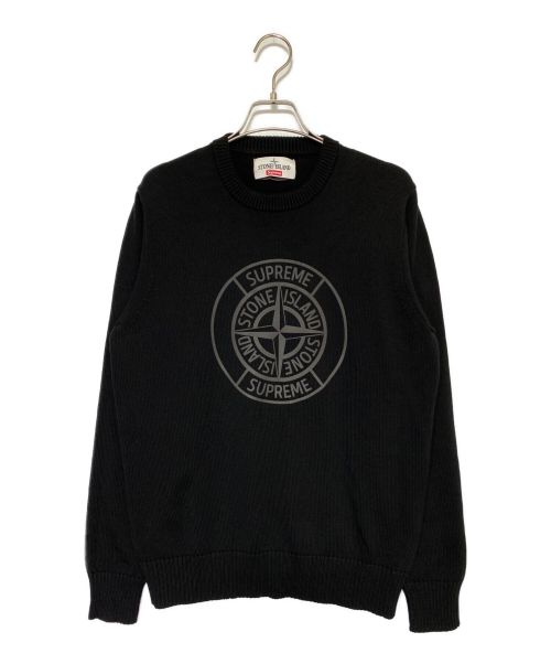 SUPREME（シュプリーム）SUPREME (シュプリーム) STONE ISLAND (ストーンアイランド) Reflective Compass Sweater ブラック サイズ:Sの古着・服飾アイテム