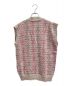 CHANEL (シャネル) Coco Button Cashmere Knit Vest グレー×ピンク サイズ:36：400000円