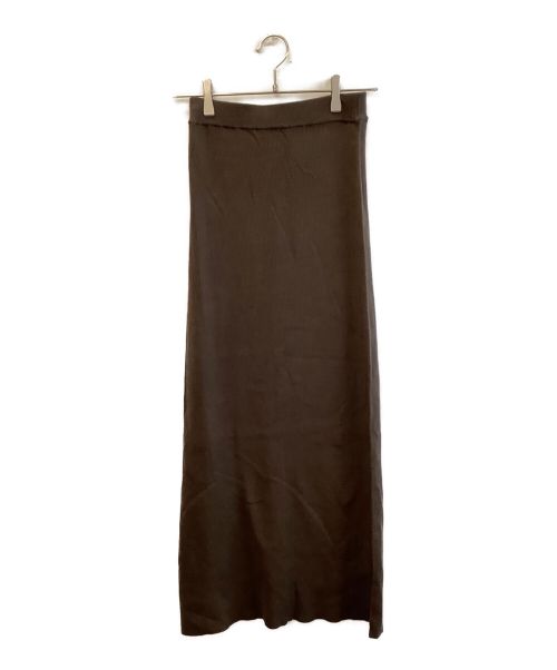 Curensology（カレンソロジー）Curensology (カレンソロジー) コットンリブタイトスカート ブラウン サイズ:Fの古着・服飾アイテム