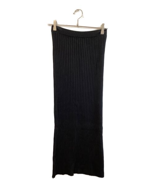 Whim Gazette（ウィムガゼット）Whim Gazette (ウィムガゼット) ニットフィットスカート ブラック サイズ:Fの古着・服飾アイテム