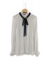 L'UNE（リュンヌ）の古着「Pleated Frill Blouse With Black Ribbon」｜グレー