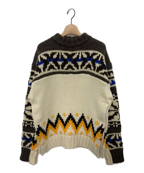 sacai（サカイ）sacai (サカイ) Nordic Knit Pullover ブラウン×ホワイト サイズ:1の古着・服飾アイテム