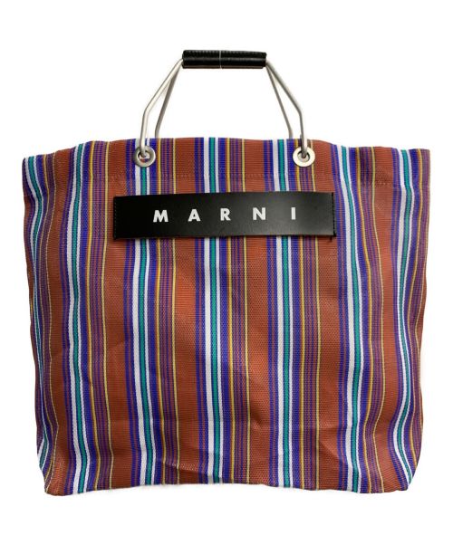 MARNI（マルニ）MARNI (マルニ) MARKET STRIPE BAG メッシュバッグ レッドの古着・服飾アイテム