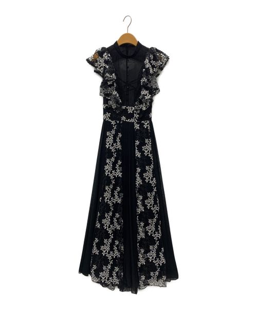 FRAY ID（フレイ アイディー）FRAY ID (フレイ アイディー) エンブロイダリープリーツドレス ブラック サイズ:1の古着・服飾アイテム