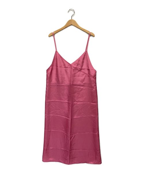 MACPHEE（マカフィー）MACPHEE (マカフィー) シャイニープレーンソリッド キャミソールワンピース ピンク サイズ:36の古着・服飾アイテム