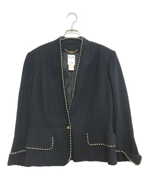 CELINE（セリーヌ）CELINE (セリーヌ) ノーカラージャケット ブラック サイズ:44の古着・服飾アイテム