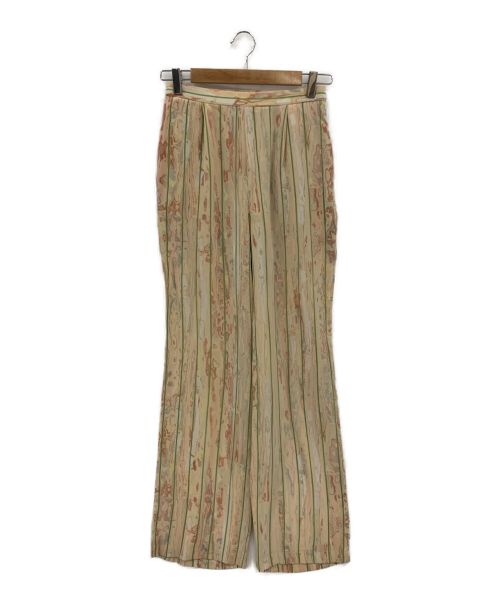 Mame Kurogouchi（マメクロゴウチ）Mame Kurogouchi (マメクロゴウチ) Marble Print Silk Trousers ベージュ サイズ:2の古着・服飾アイテム