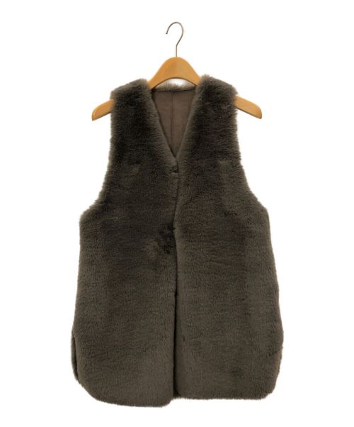 HERENCIA（ヘレンチア）HERENCIA (ヘレンチア) Faux Fur × Mouton Reversible Vest Gilet モカ サイズ:Fの古着・服飾アイテム
