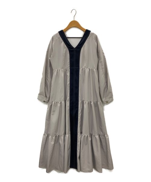MURRAL（ミューラル）MURRAL (ミューラル) Vintage taffeta tiered dress グレー サイズ:1の古着・服飾アイテム