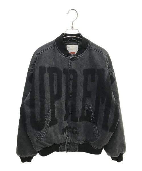 SUPREME（シュプリーム）Supreme (シュプリーム) Washed Knockout Denim Varsity Jacket ブラック サイズ:Sの古着・服飾アイテム