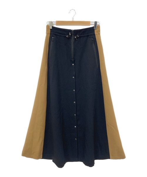 A+ TOKYO（エープラストウキョウ）A+ TOKYO (エープラストウキョウ) ハーフZIPオープンフレアスカート ブラック サイズ:2の古着・服飾アイテム